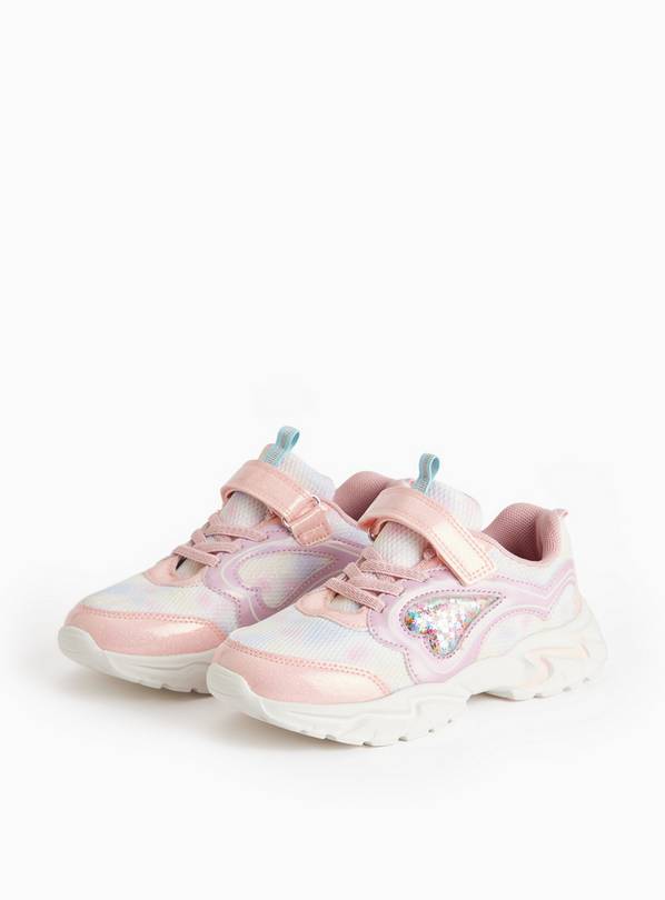 Pink Sparkle Detail Sporty Trainers 6 Infant